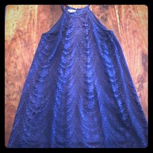 London Times sz 8 navy lace overlay halter dress!!
